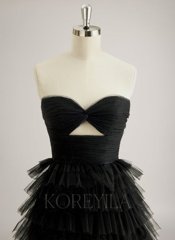 Ball-Gown/Princess Sweetheart Floor-Length Tulle Prom Dresses With Pleated